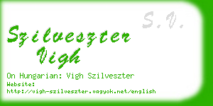 szilveszter vigh business card